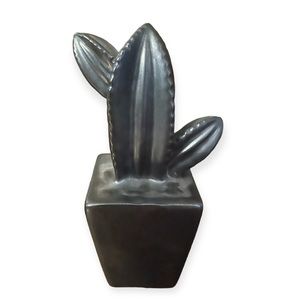 Dark Grey Metal Ceramic Cactus Home Decor Plant